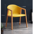 Modern wood leg plastic pp seat dinning chair